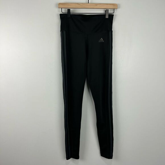 Womens Black High Waisted Adidas Leggings - Picture 1 of 6